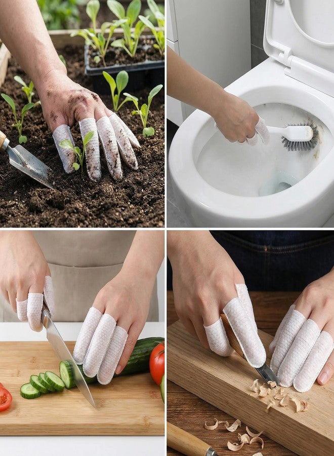 Thrymme 100Pcs Cotton Finger Cots, Disposable Breathable Tip Covers Protector Finger Wipes Gauze Sleeve, Latex Free Tip Cover Gloves Ideal for Work, Nail Cleaning, and Injured Fingers, White Sweat Resistant - Image 5